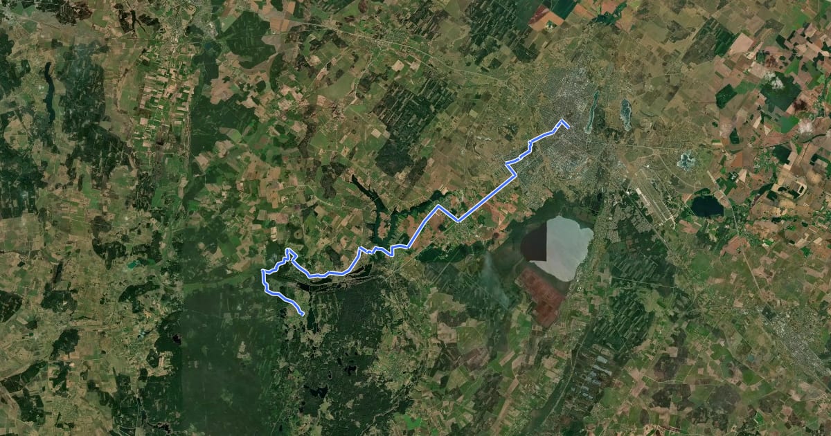Маршрут Camino Lituano Žemaitija 8 etapai: Kurtuvėnai - Šiauliai на спутниковом снимке