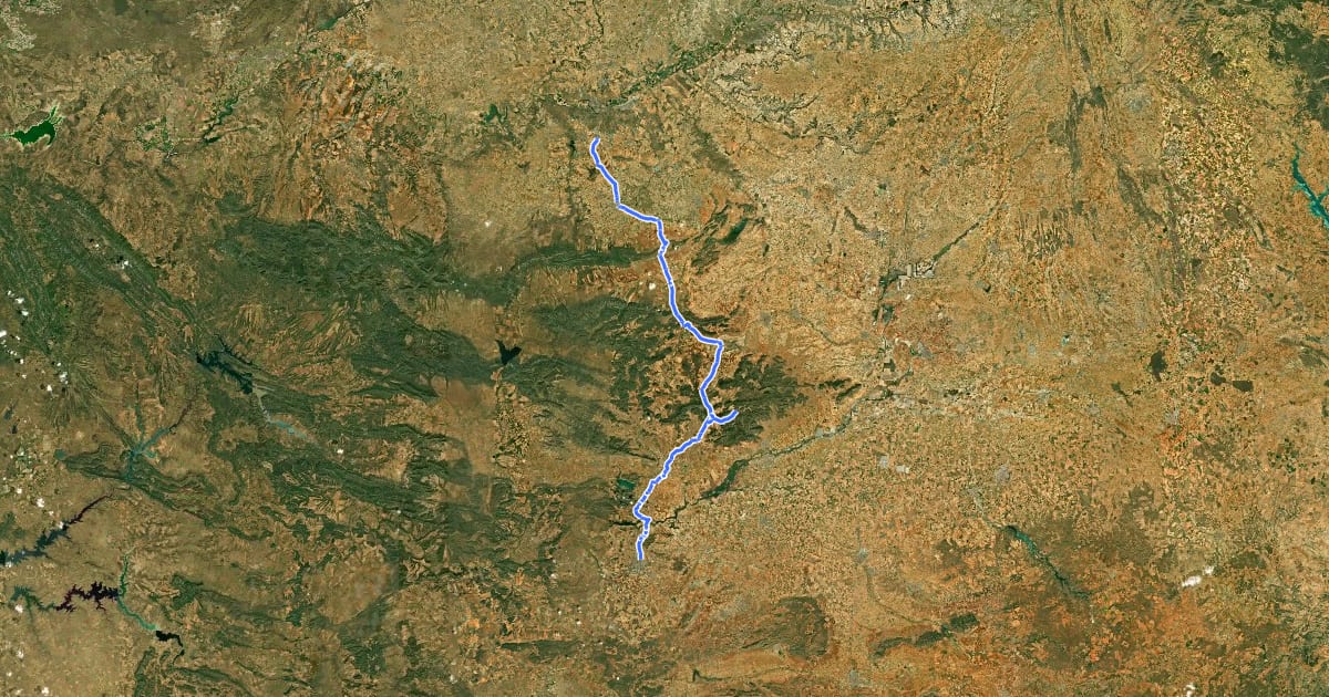 Маршрут Camino Manchego de Santiago на спутниковом снимке