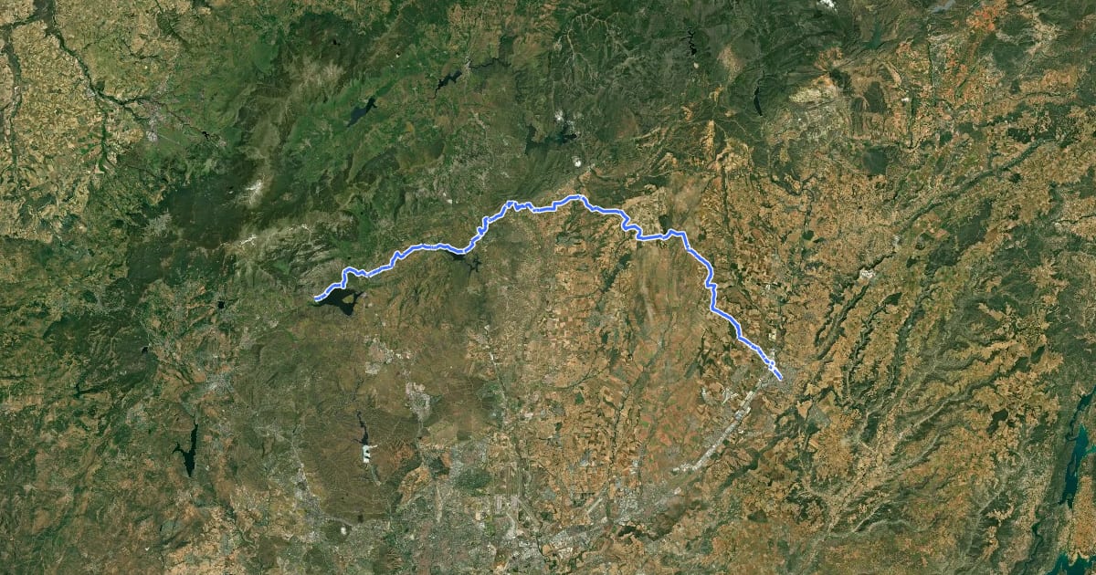 Маршрут Camino Mendocino на спутниковом снимке