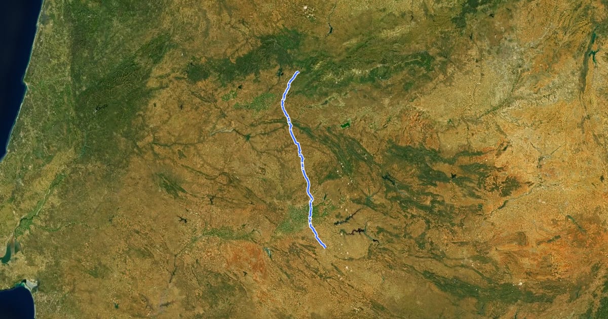 Маршрут Camino Mozárabe por Trujillo на спутниковом снимке