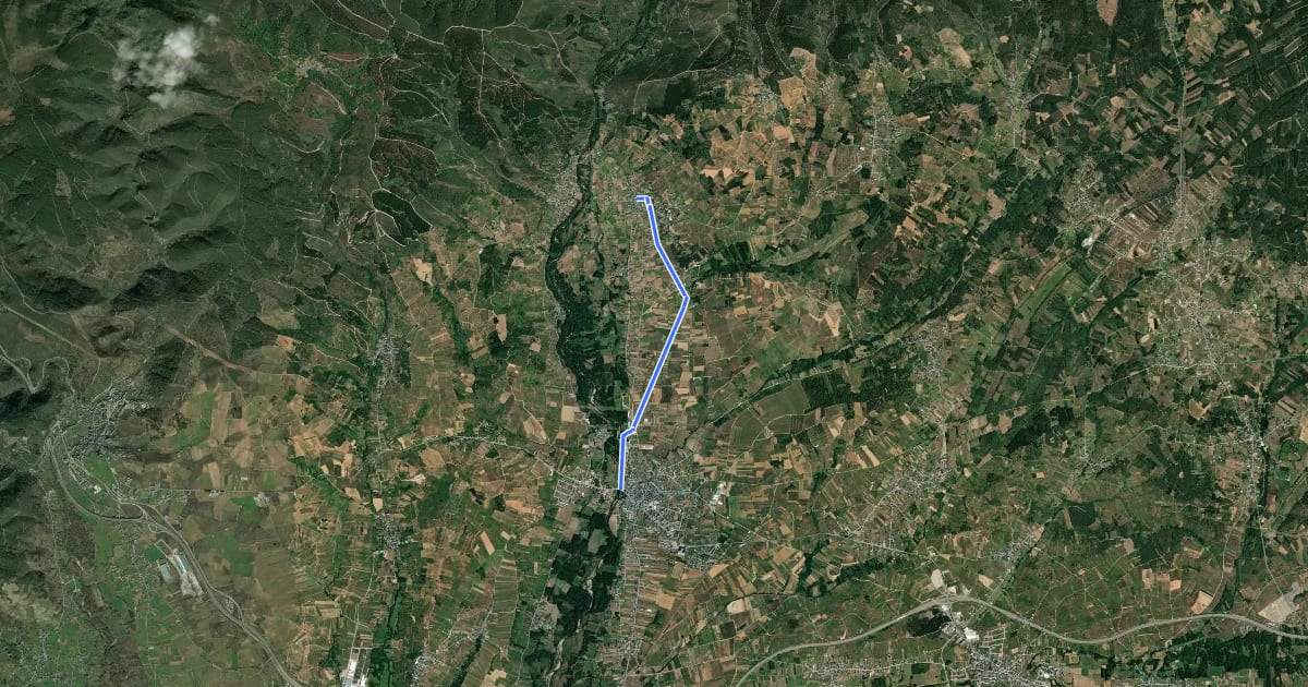 Маршрут Camino natural Cacabelos - Quilós на спутниковом снимке