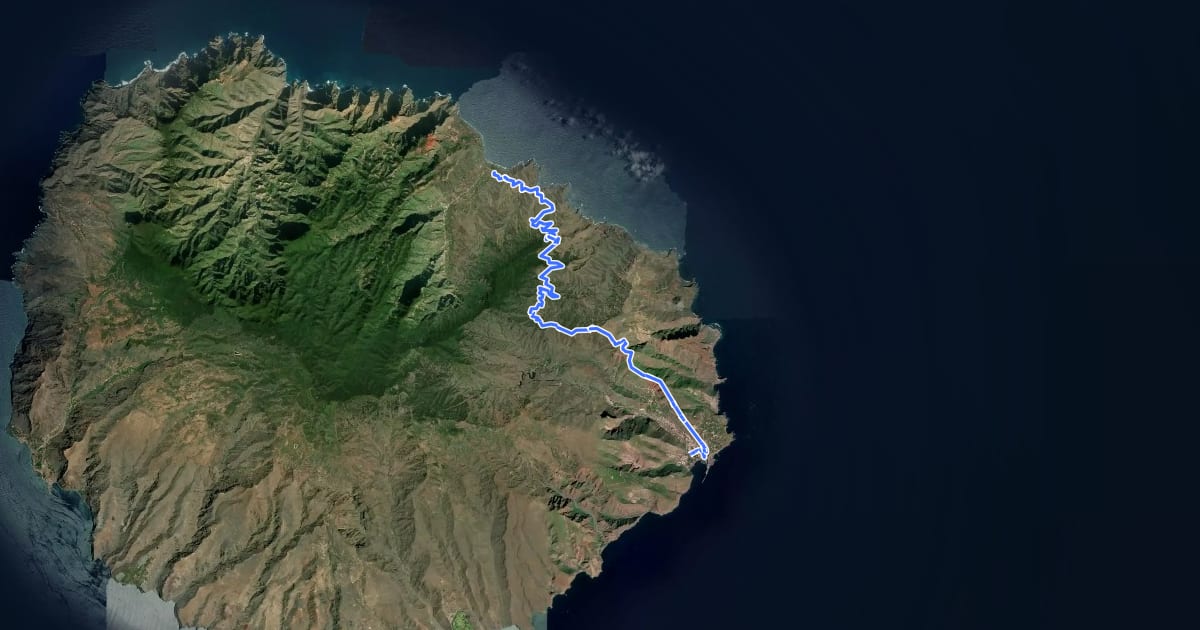 Маршрут Camino Natural Costas de La Gomera - Etapa 1 на спутниковом снимке
