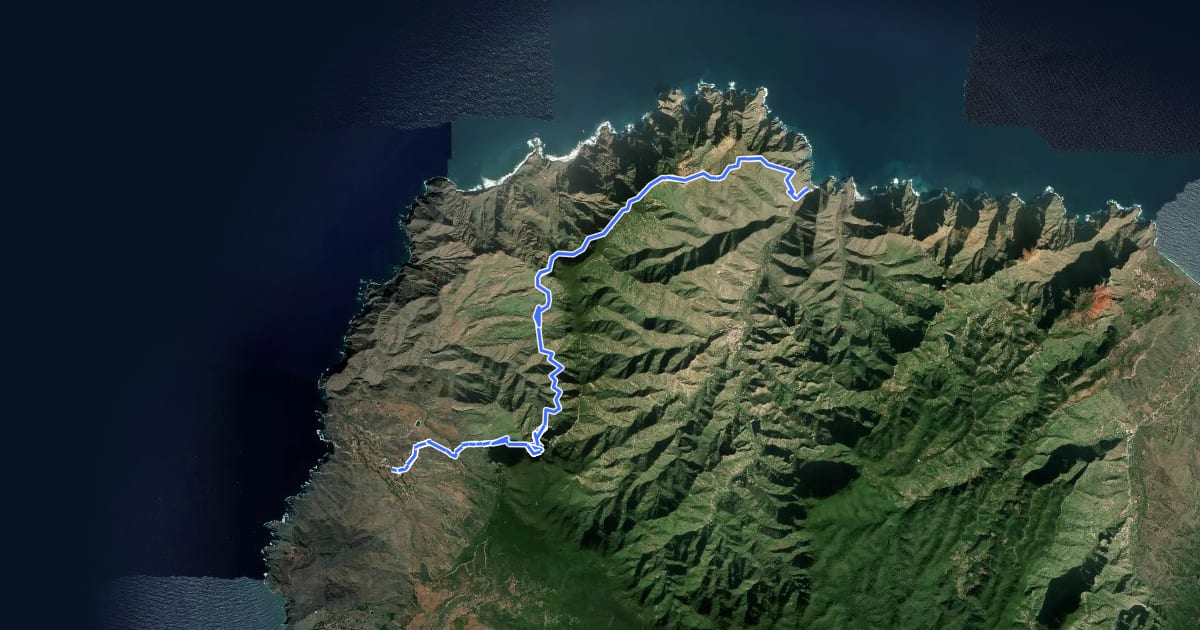 Маршрут Camino Natural Costas de La Gomera - Etapa 3 на спутниковом снимке