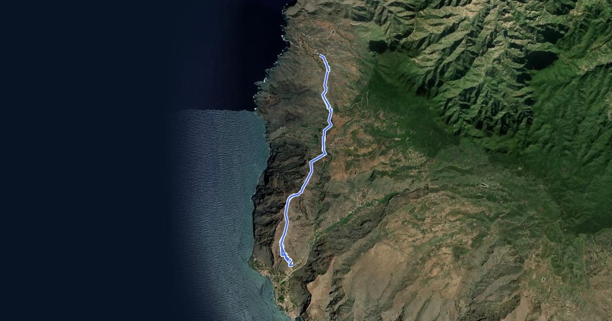 Маршрут Camino Natural Costas de La Gomera - Etapa 4 на спутниковом снимке
