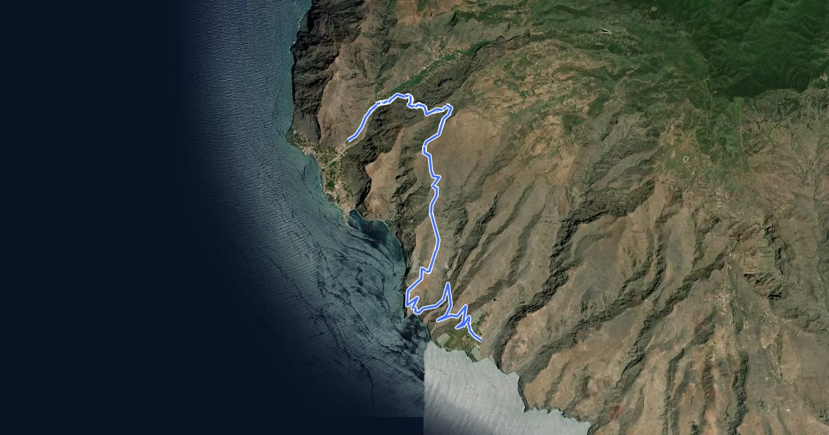 Маршрут Camino Natural Costas de La Gomera - Etapa 5 на спутниковом снимке