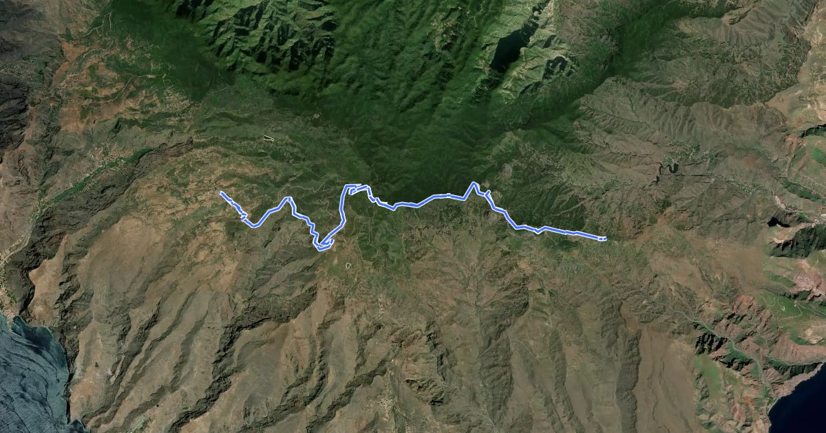 Маршрут Camino Natural Cumbres de la Gomera - Etapa 2 на спутниковом снимке