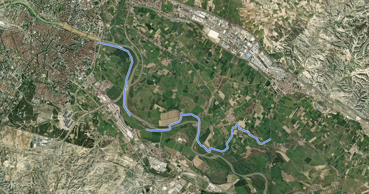 Маршрут Camino Natural de La Alfranca на спутниковом снимке