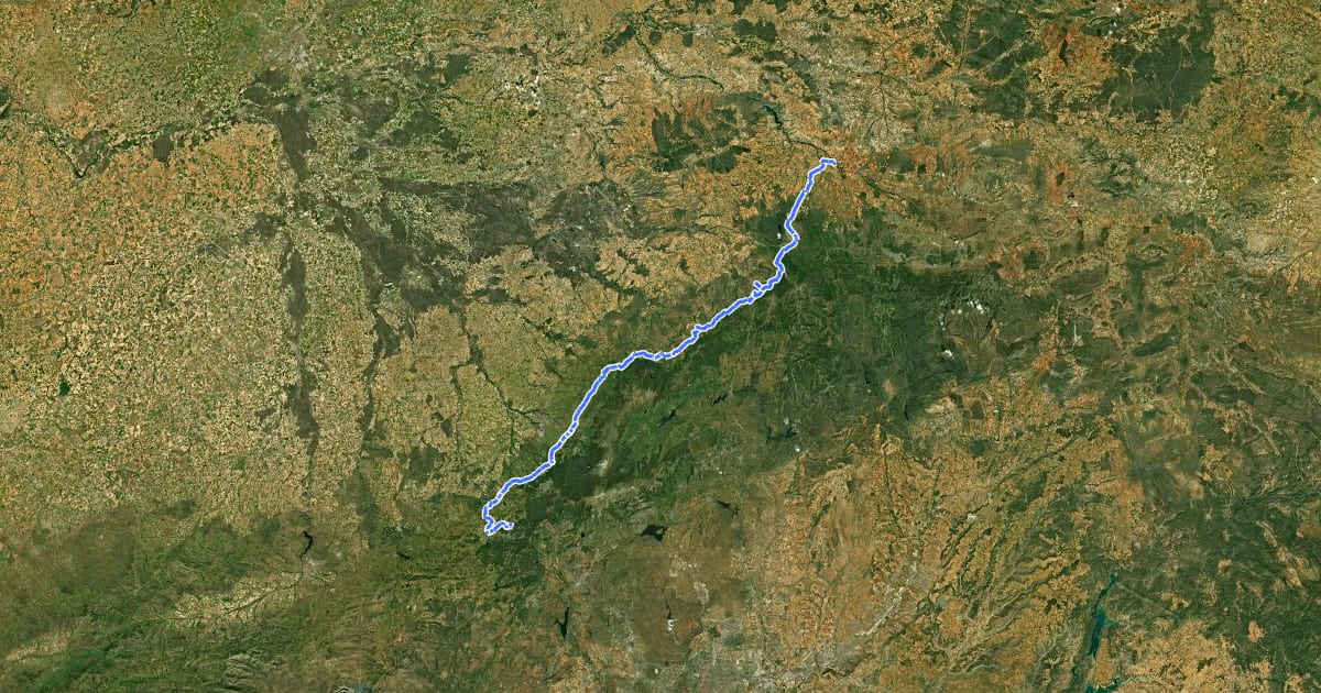 Маршрут Camino Natural de la Cañada Real Soriana Occidental на спутниковом снимке