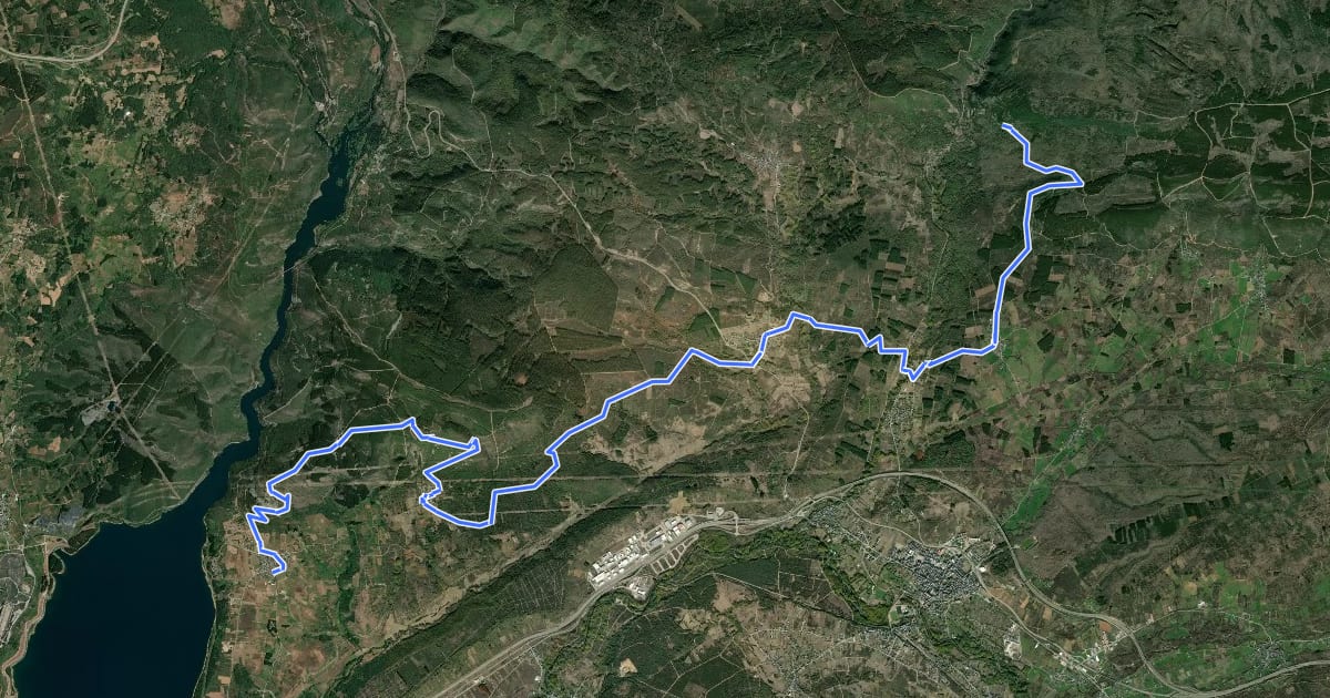 Маршрут Camino Natural de la Ruta de la Conquista на спутниковом снимке