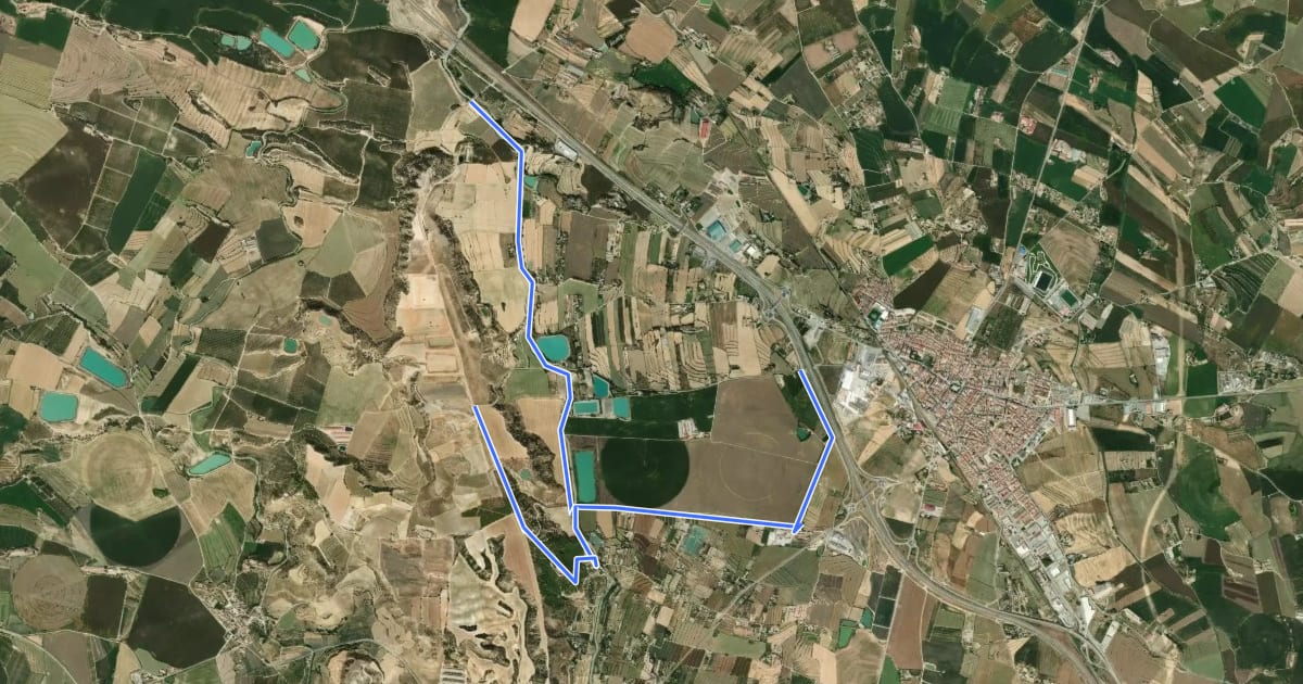 Маршрут Camino Natural de la Sierra de San Quílez на спутниковом снимке