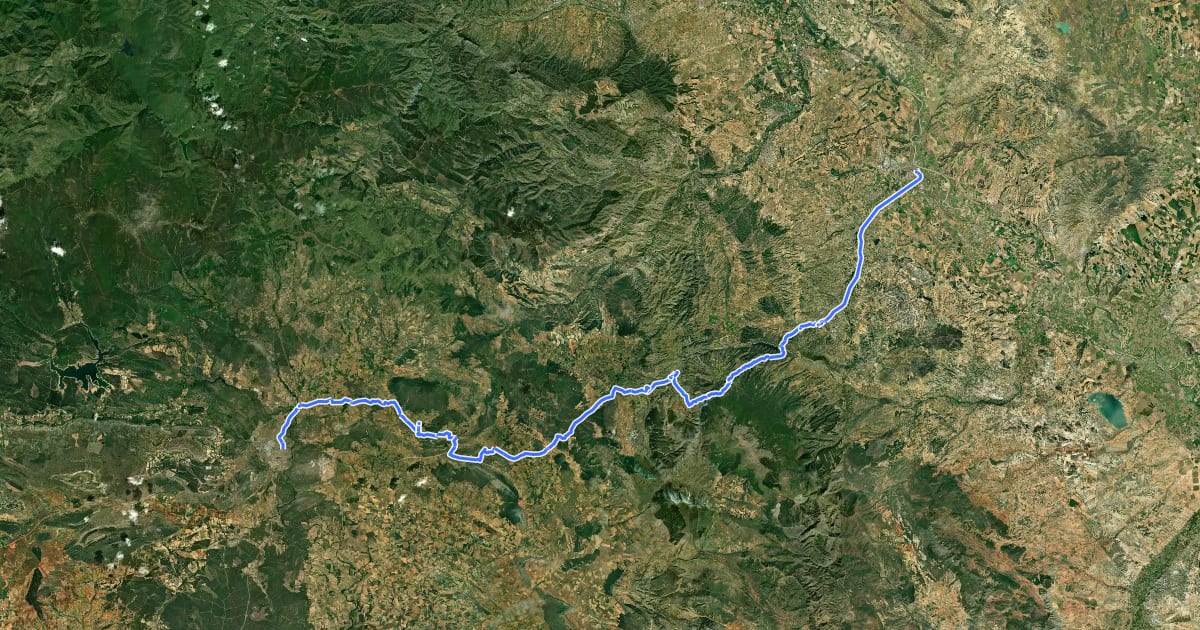 Маршрут Camino Natural del Agua Soriano. Camino Antonino на спутниковом снимке