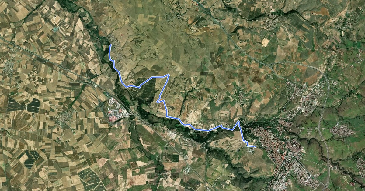 Маршрут Camino Natural del Eresma на спутниковом снимке
