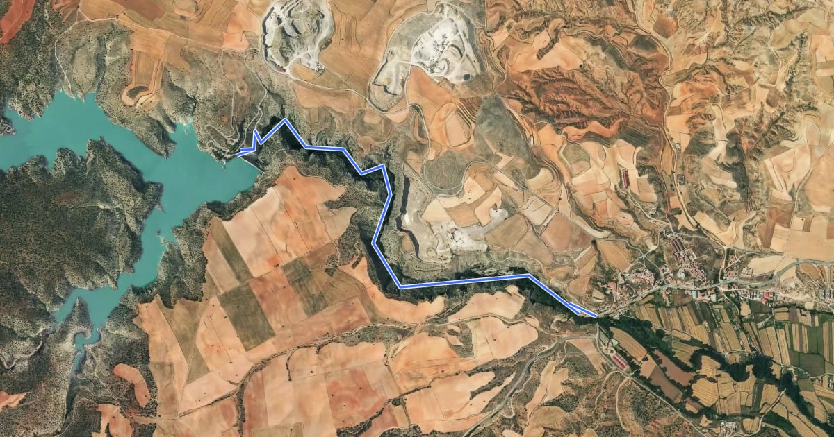 Маршрут Camino Natural del Guadalaviar на спутниковом снимке