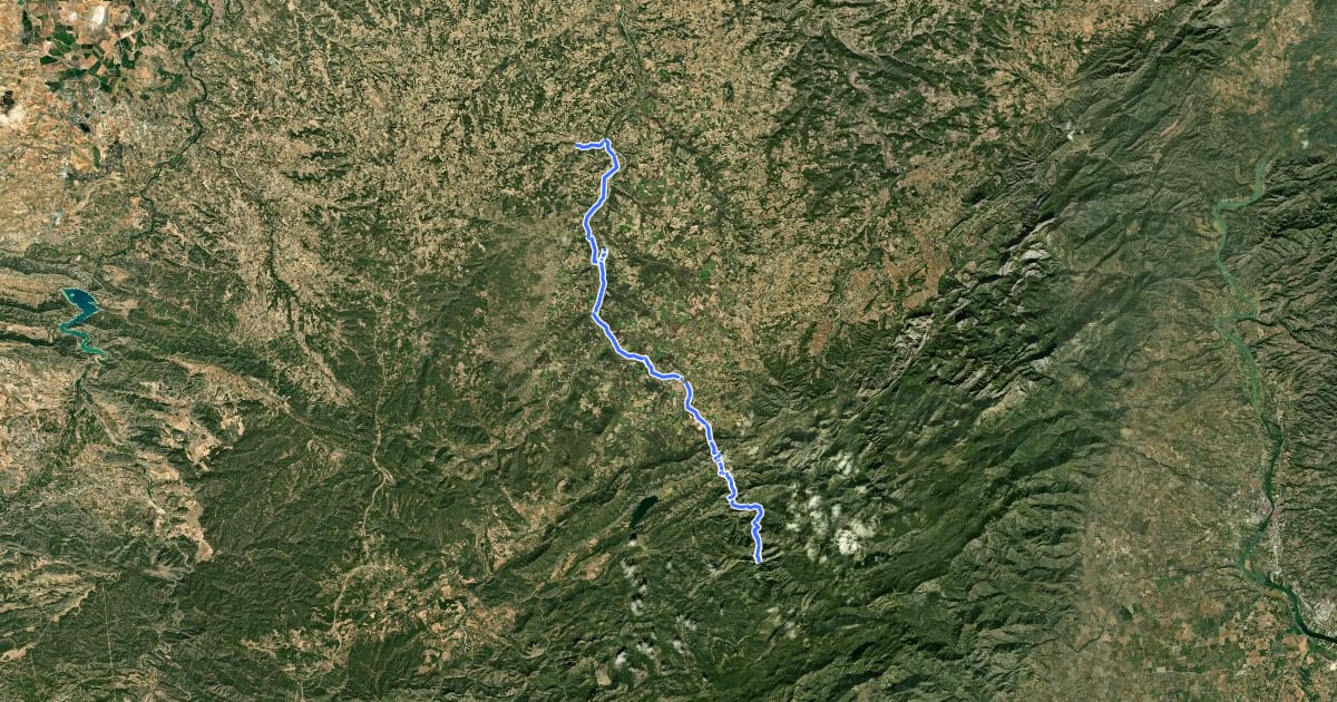 Маршрут Camino Natural del Matarraña - Algars на спутниковом снимке