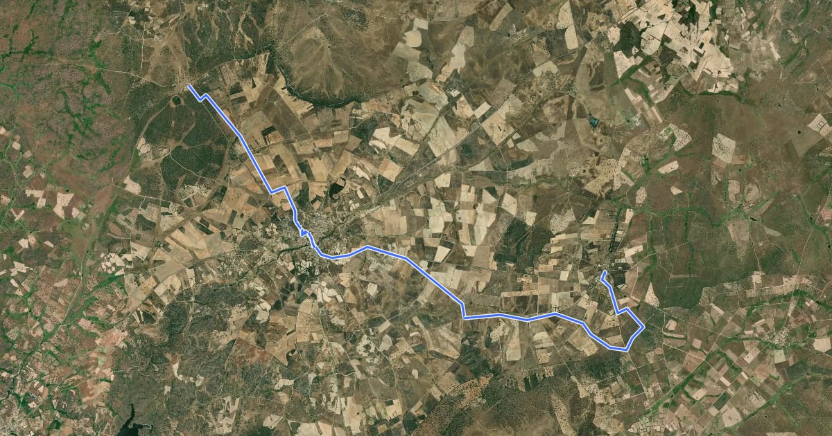Маршрут Camino Natural del Paisaje Agrario Sayagués на спутниковом снимке
