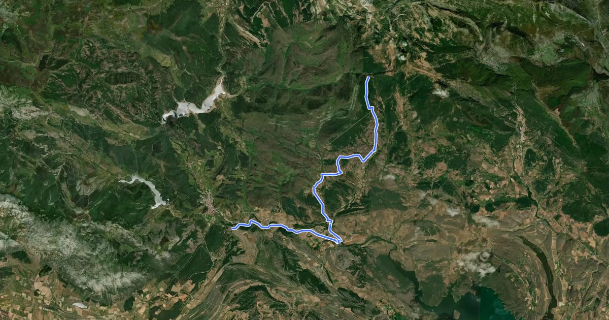 Маршрут Camino Natural del Románico Palentino. Ruta del Carbón de cok. Etapa 3 на спутниковом снимке