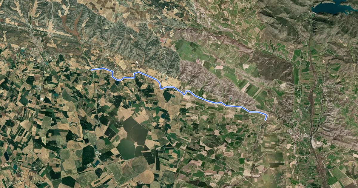 Маршрут Camino Natural del Sifón de Albelda на спутниковом снимке