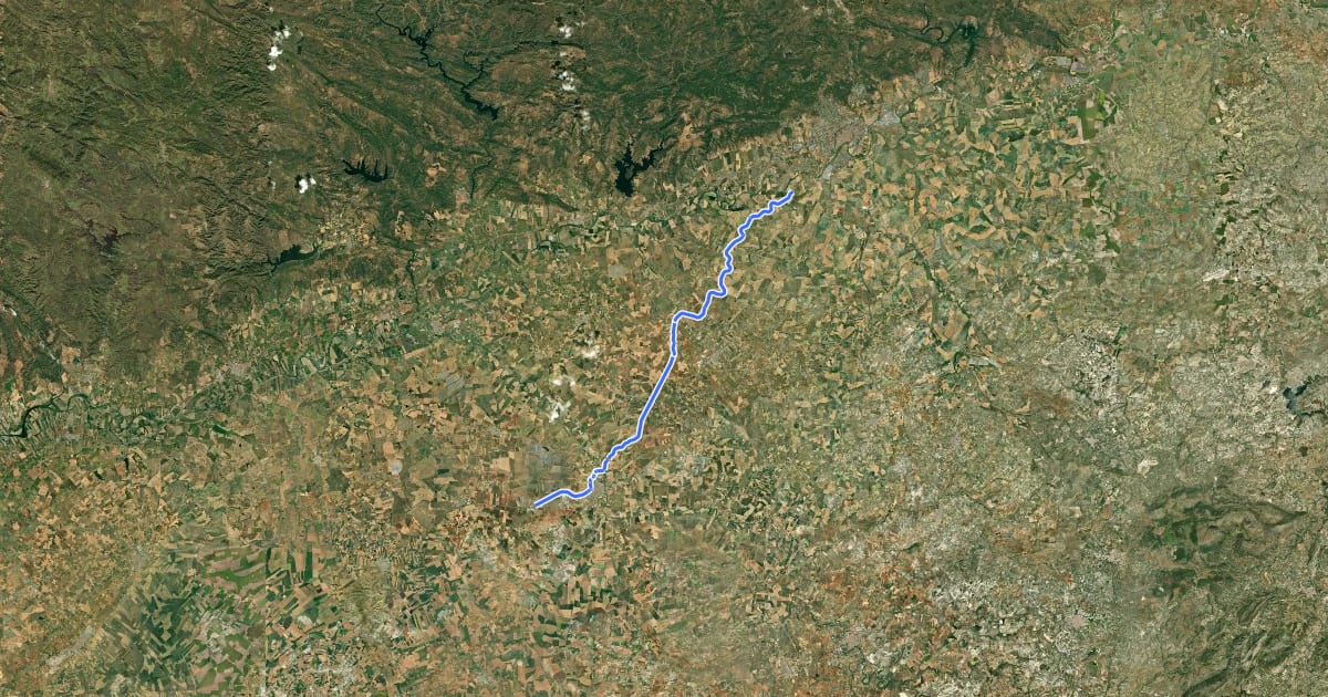 Маршрут Camino Natural Vía Verde de la Campiña II на спутниковом снимке