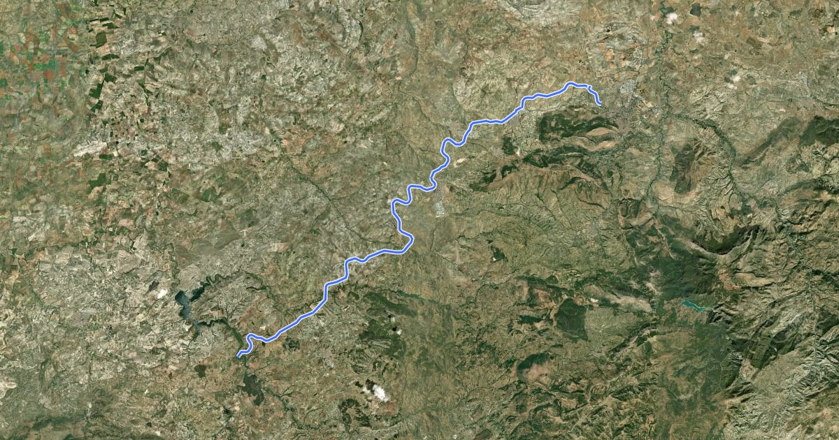 Маршрут Camino Natural Vía Verde del Aceite: Jaén a rio Guadajoz на спутниковом снимке