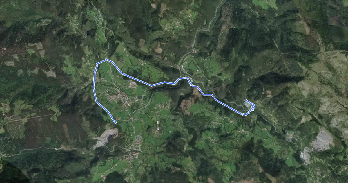Маршрут Camino Natural Via Verde de Galdames a Sopuerta на спутниковом снимке