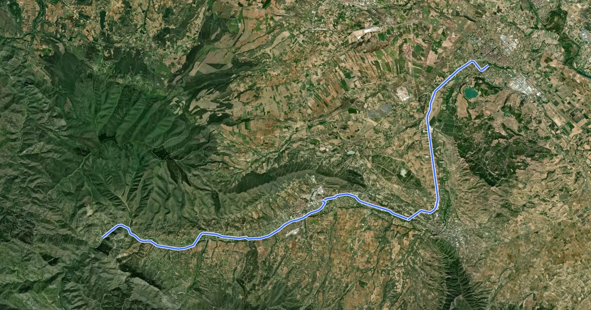 Маршрут Camino Natural Via Verde del rio Cidacos на спутниковом снимке