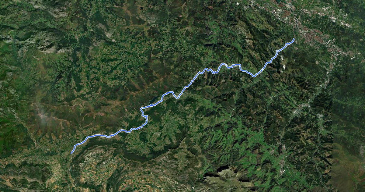 Маршрут Camino Olvidado (Bilbao-Villasante) на спутниковом снимке