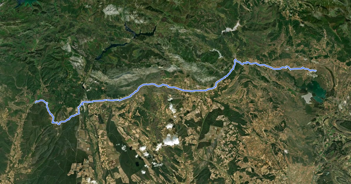 Маршрут Camino Olvidado (Matamorisca-Puente Almuhey) на спутниковом снимке