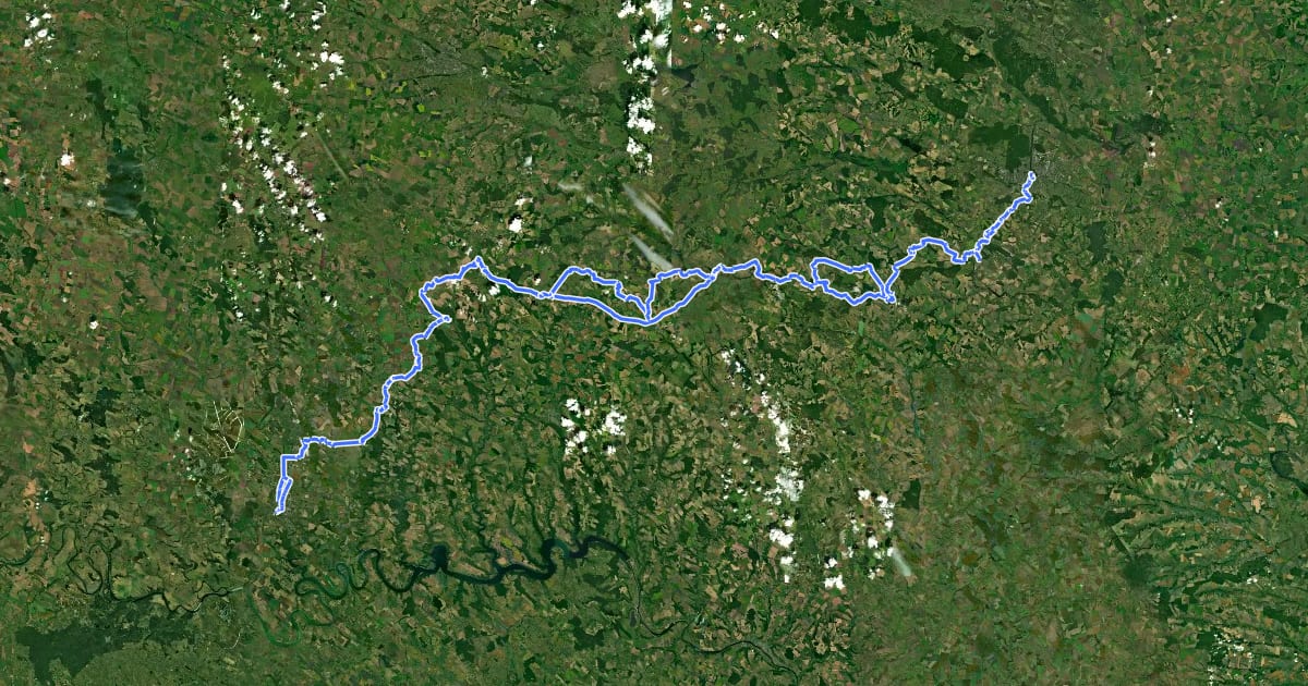 Маршрут Camino Podolico на спутниковом снимке