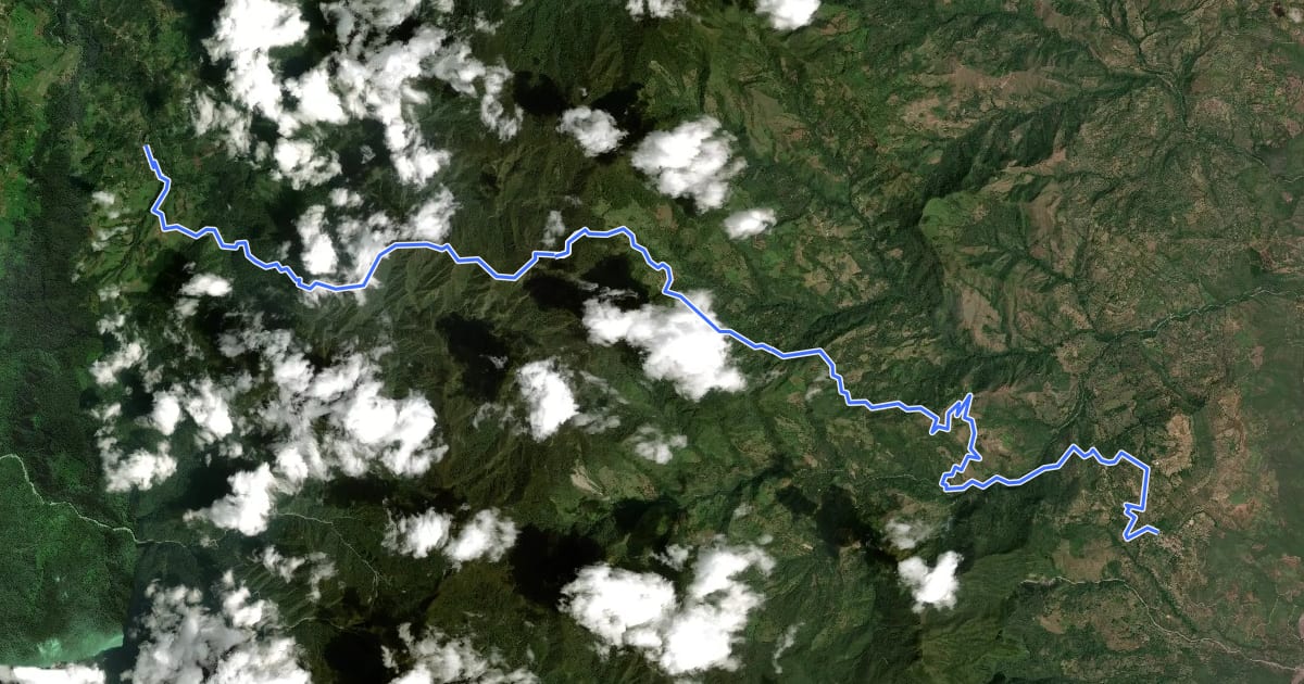 Маршрут Camino por los Yariguies на спутниковом снимке