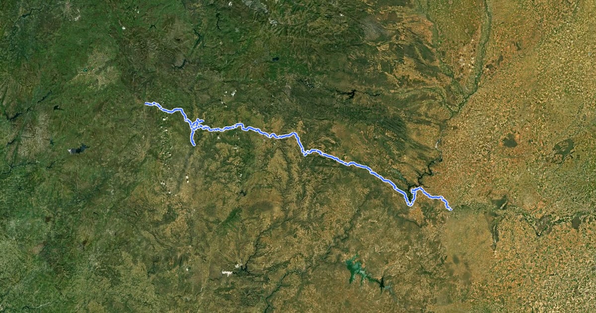Маршрут Camino Portugués de la vía de la Plata на спутниковом снимке
