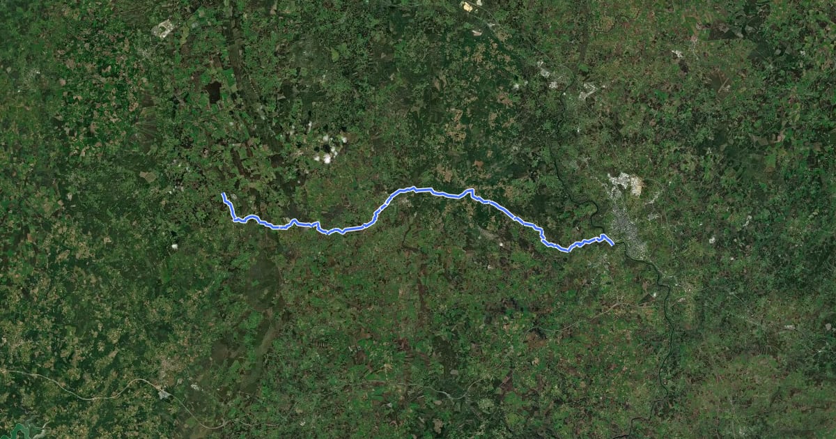 Маршрут Camino Primitivo (alternativa norte) на спутниковом снимке