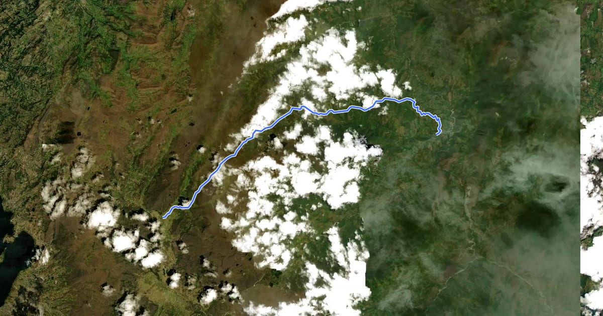 Маршрут Camino real a Labranzagrande на спутниковом снимке
