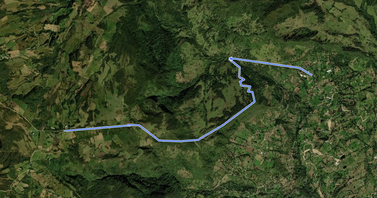 Маршрут Camino Real a Tres Esquinas (T2) на спутниковом снимке