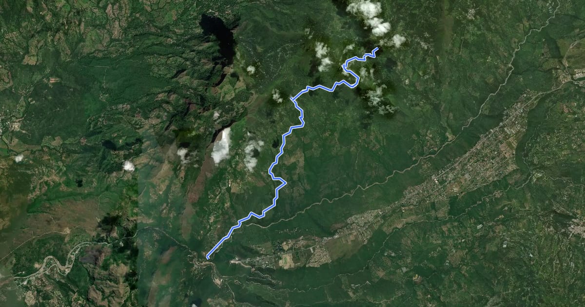 Маршрут Camino Real Boquerón - Cumaca на спутниковом снимке