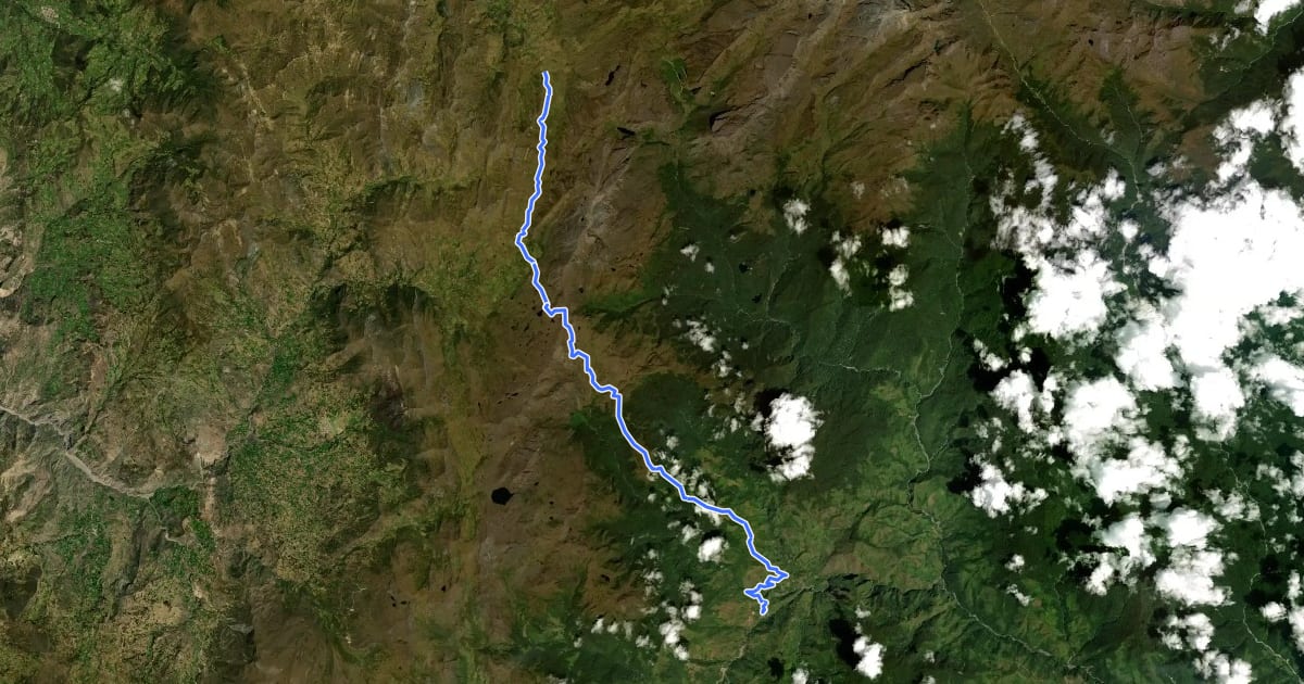 Маршрут Camino real Boyacá-Casanare на спутниковом снимке