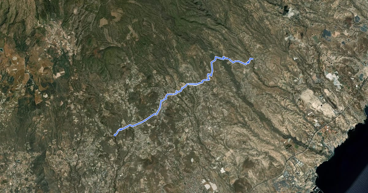 Маршрут Camino Real de Granadilla на спутниковом снимке