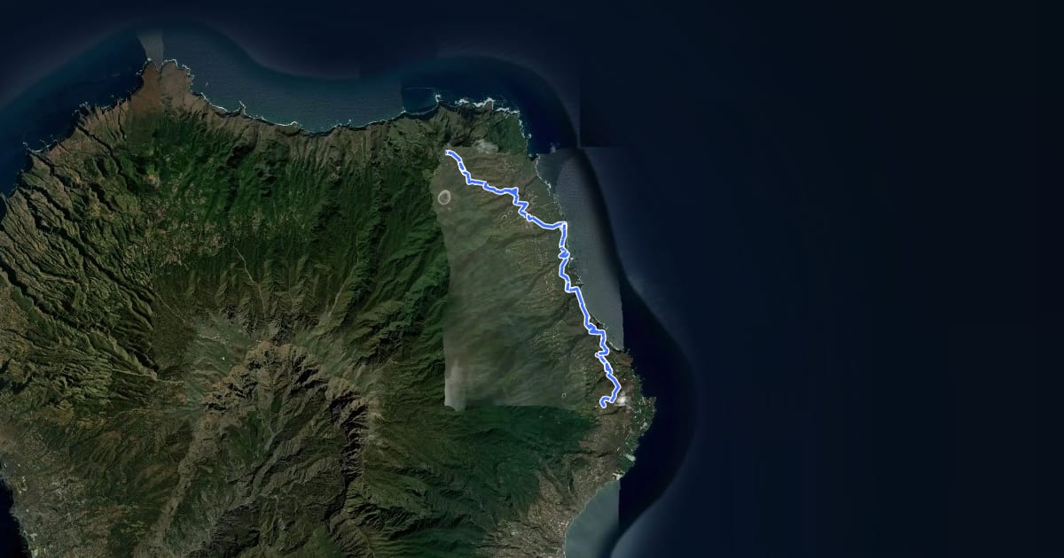 Маршрут Camino Real de la Costa (Etapa 2) на спутниковом снимке