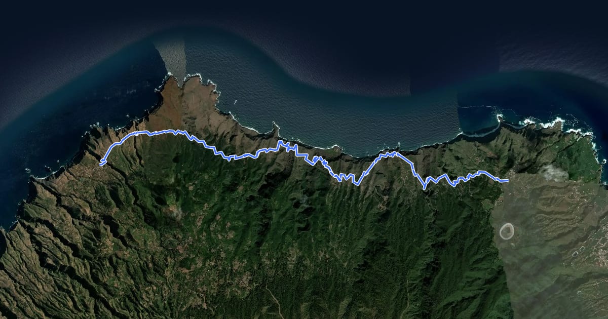 Маршрут Camino Real de la Costa (Etapa 3) на спутниковом снимке