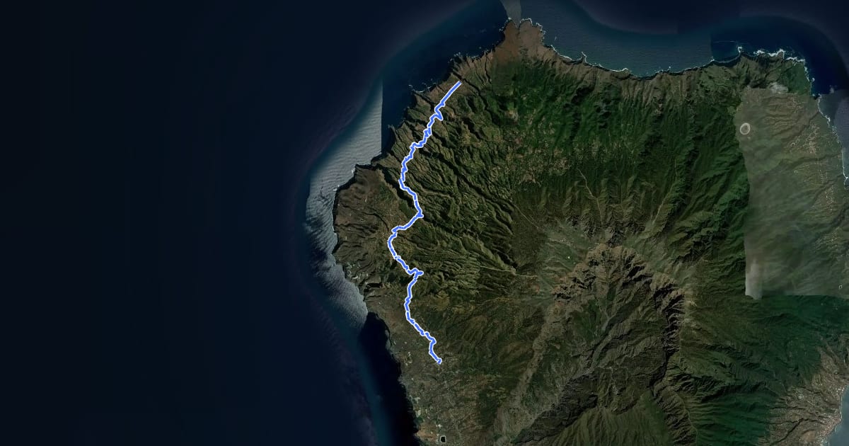 Маршрут Camino Real de la Costa (Etapa 4) на спутниковом снимке