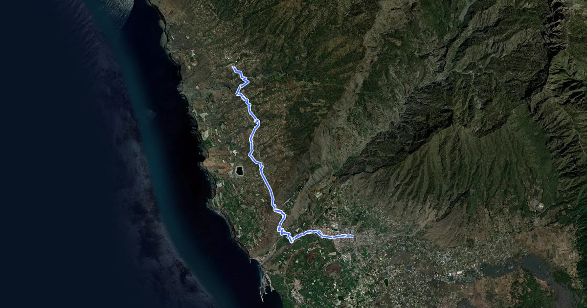 Маршрут Camino Real de la Costa (Etapa 5) на спутниковом снимке