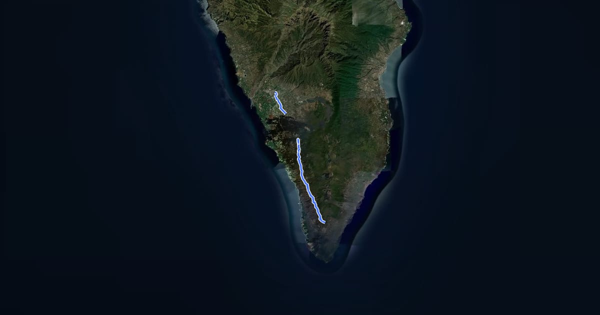 Маршрут Camino Real de la Costa (Etapa 6) на спутниковом снимке