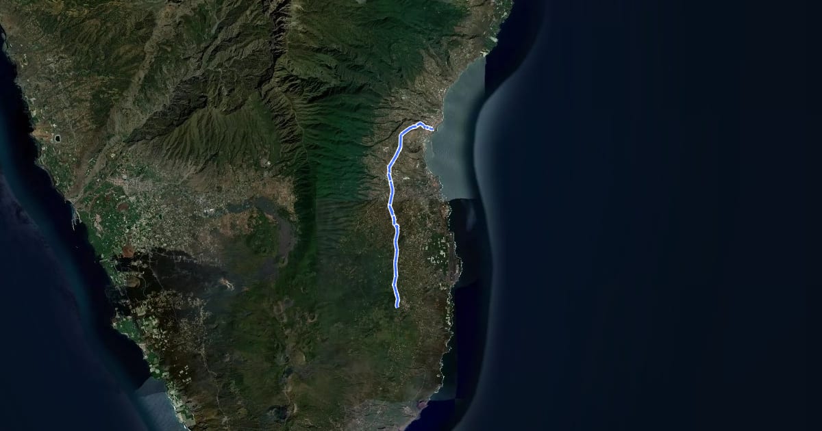 Маршрут Camino Real de la Costa (Etapa 8) на спутниковом снимке