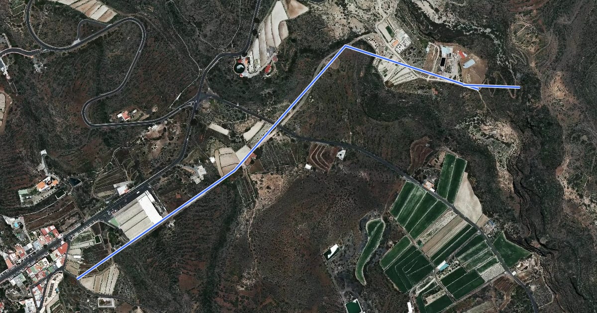 Маршрут Camino Real de San Miguel de Abona на спутниковом снимке