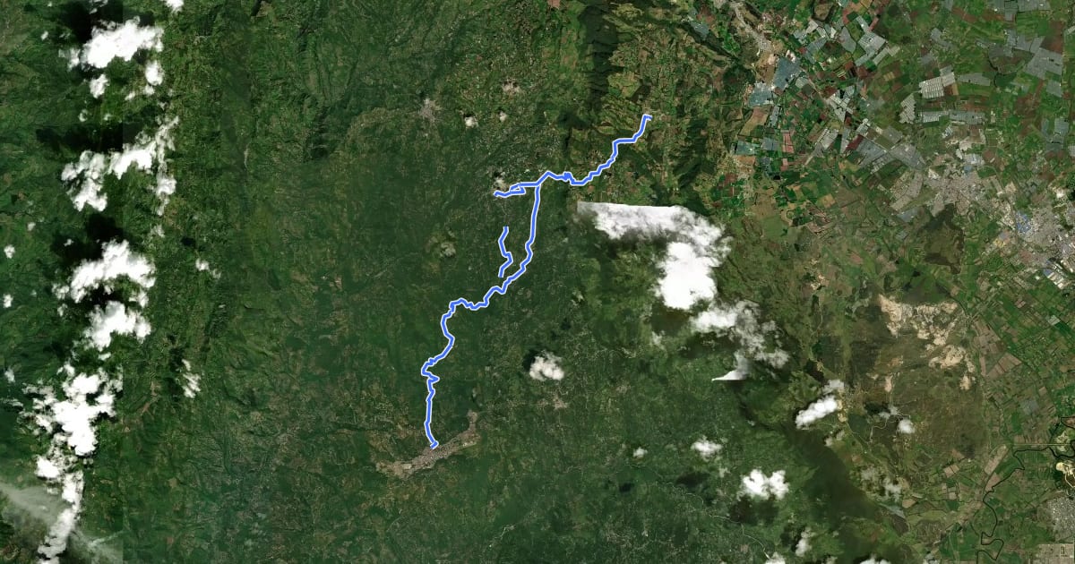 Маршрут Camino real La Mesa-Zipacón на спутниковом снимке