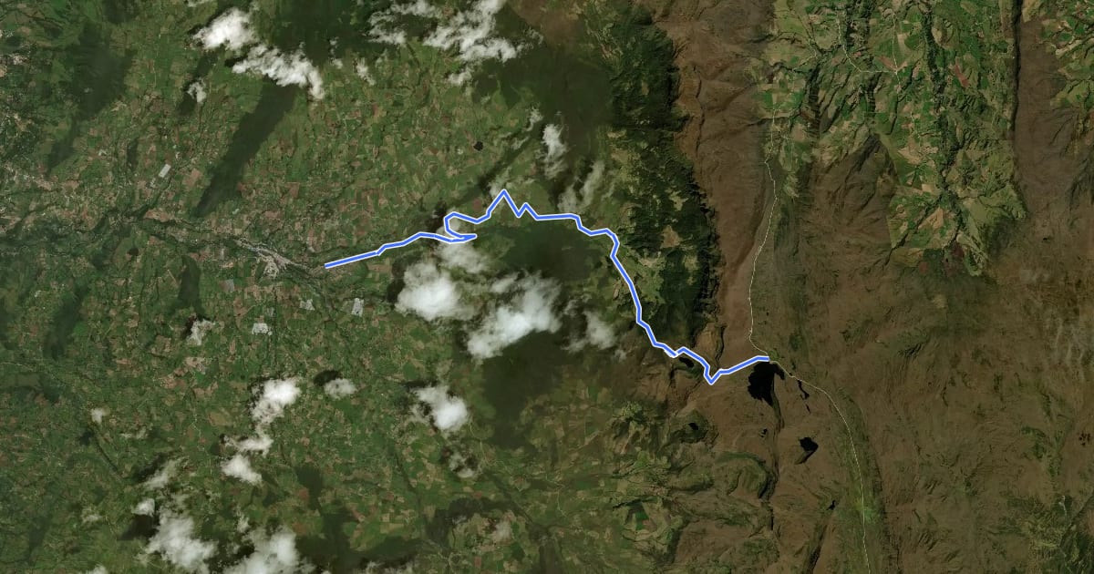 Маршрут Camino real Pasca-Chisacá на спутниковом снимке