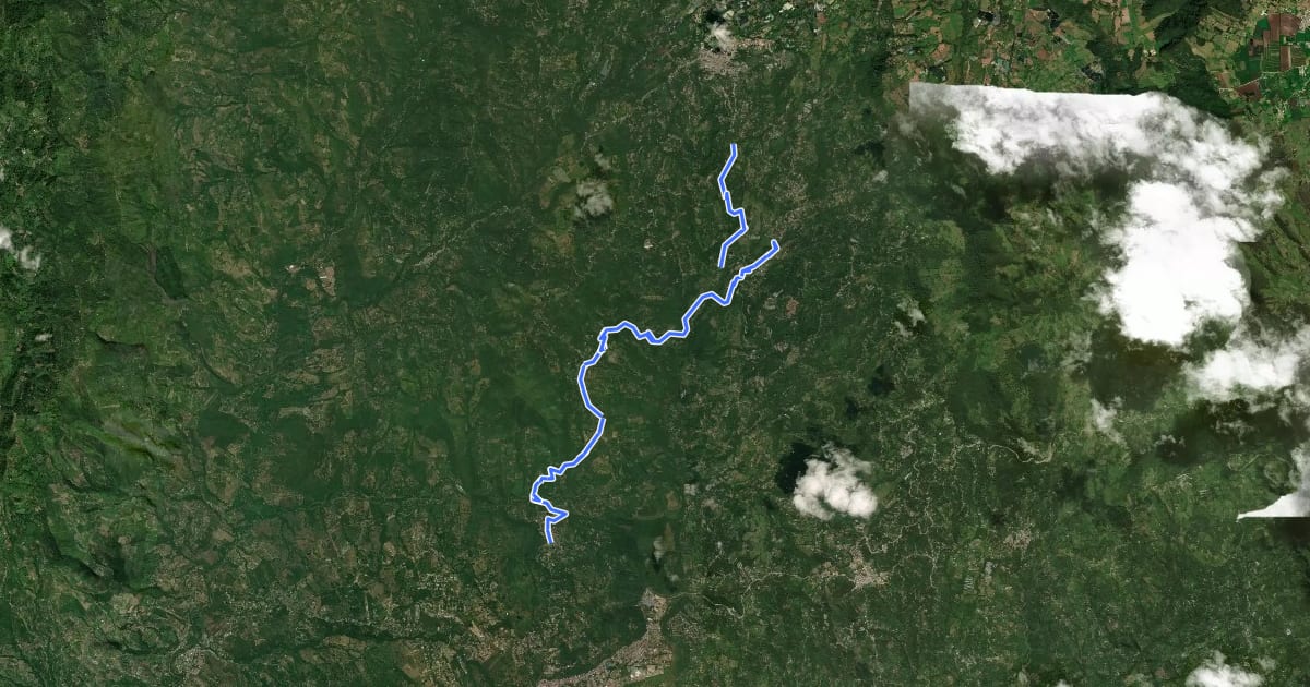 Маршрут Camino real San Javier-Zipacón на спутниковом снимке