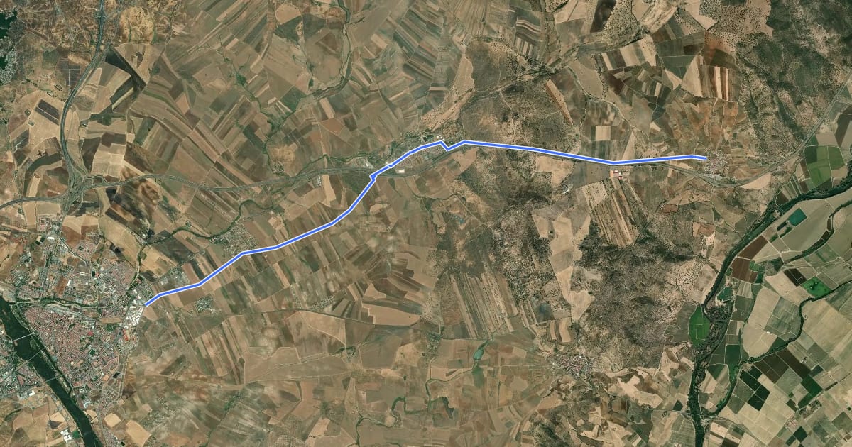 Маршрут Camino Romano - Etapa 1 на спутниковом снимке