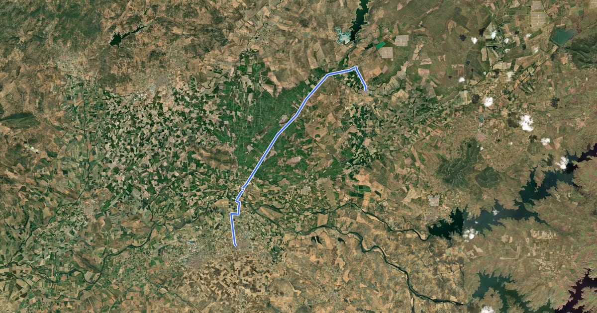 Маршрут Camino Romano - Etapa 4 на спутниковом снимке