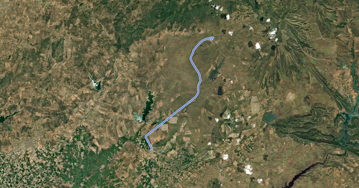 Маршрут Camino Romano - Etapa 5 на спутниковом снимке