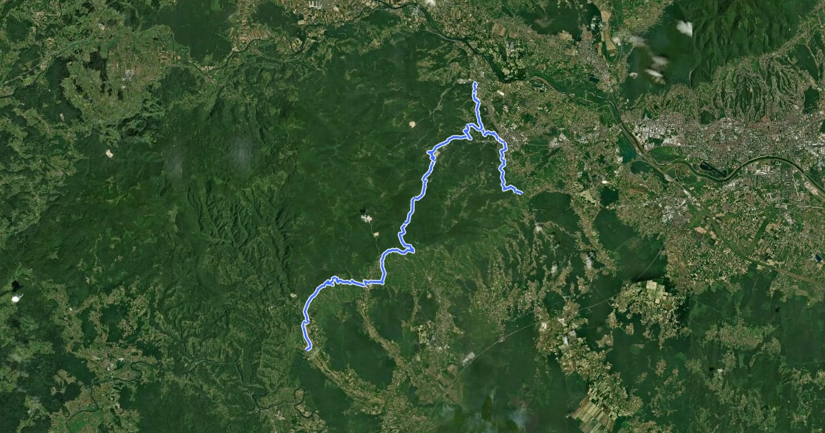 Маршрут Camino Samobor на спутниковом снимке